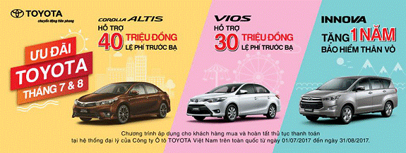 Toyota Long Biên khuyến mại tháng 7